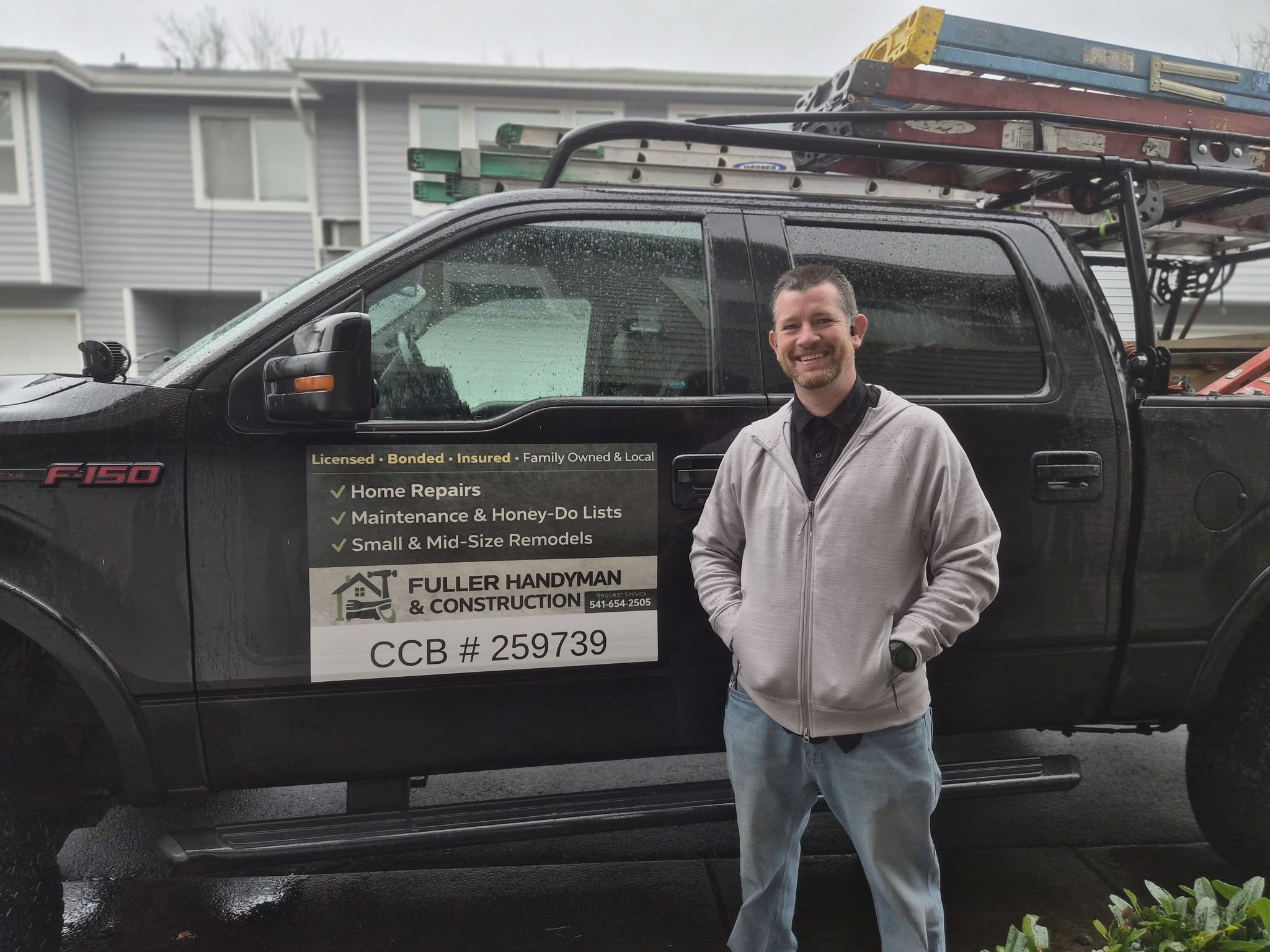 Jesse Fuller with the Fuller Handyman work van